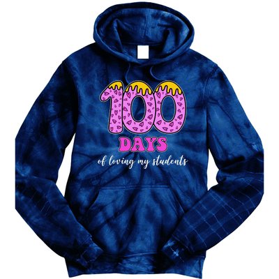 100 Days Of Loving My Students Teacher Celebration Tie Dye Hoodie