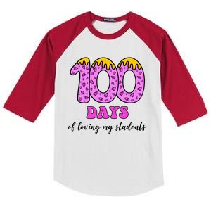 100 Days Of Loving My Students Teacher Celebration Kids Colorblock Raglan Jersey