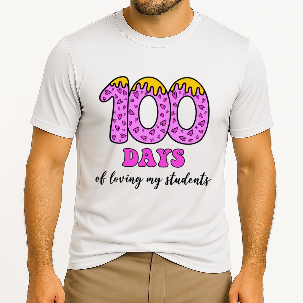 100 Days Of Loving My Students Teacher Celebration Cooling Performance Crew T-Shirt