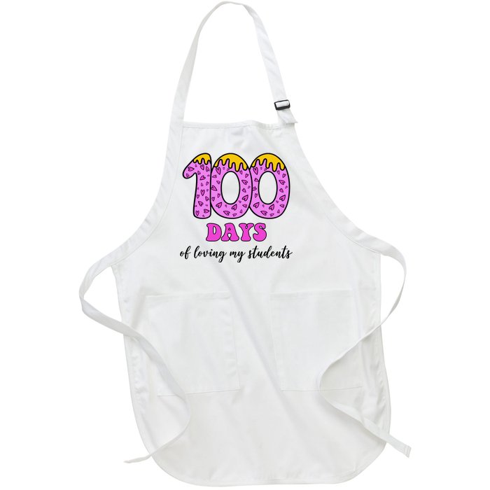 100 Days Of Loving My Students Teacher Celebration Full-Length Apron With Pockets