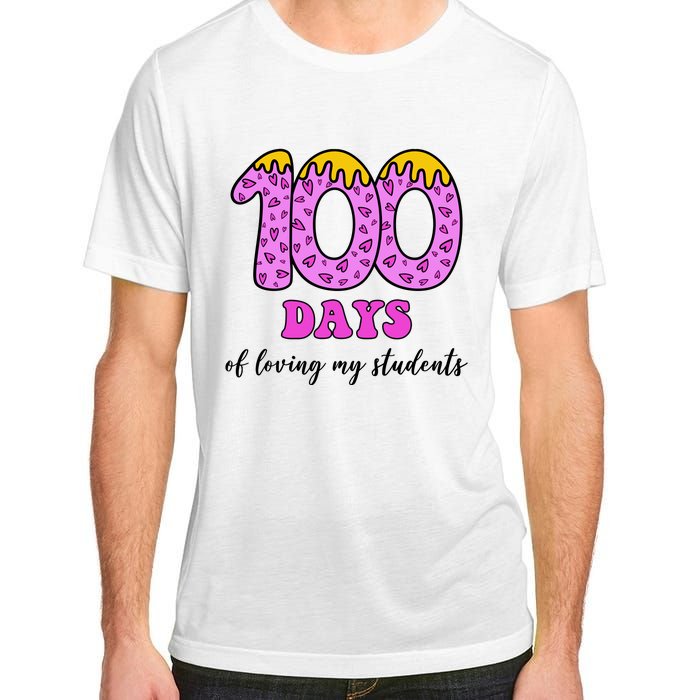 100 Days Of Loving My Students Teacher Celebration Adult ChromaSoft Performance T-Shirt