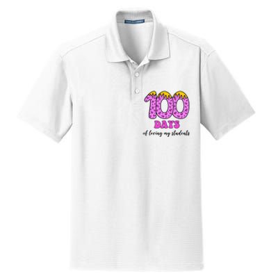 100 Days Of Loving My Students Teacher Celebration Dry Zone Grid Polo