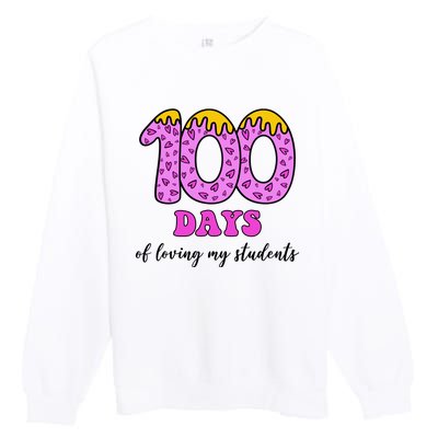 100 Days Of Loving My Students Teacher Celebration Premium Crewneck Sweatshirt