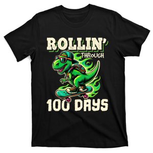 100 Days Of School Boy Teacher 100th Day T Rex Outfit T-Shirt