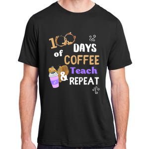 100 Days Of Coffee Teach And Repeat Teacher 100 Days Of School Cool Gift Adult ChromaSoft Performance T-Shirt