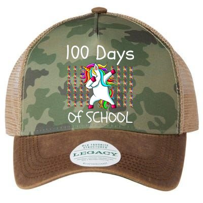 100th Day Of School Dabbing Unicorn Teacher, 100 Days Legacy Tie Dye Trucker Hat