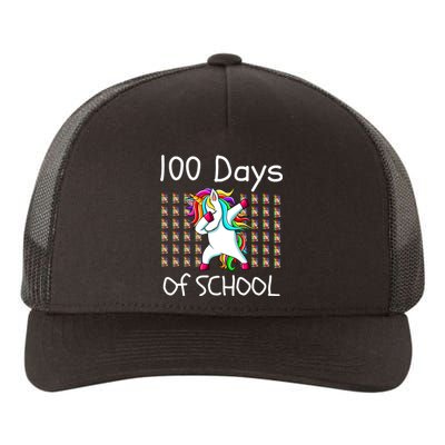 100th Day Of School Dabbing Unicorn Teacher, 100 Days Yupoong Adult 5-Panel Trucker Hat