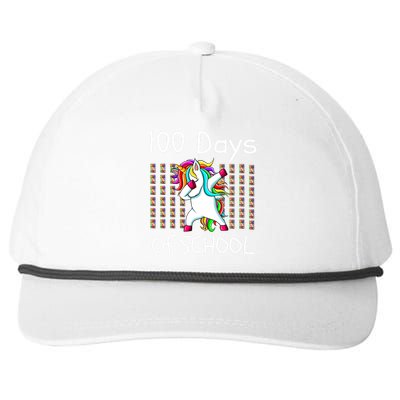 100th Day Of School Dabbing Unicorn Teacher, 100 Days Snapback Five-Panel Rope Hat