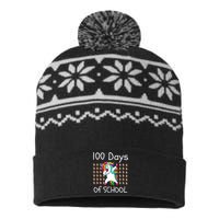 100th Day Of School Dabbing Unicorn Teacher, 100 Days USA-Made Snowflake Beanie