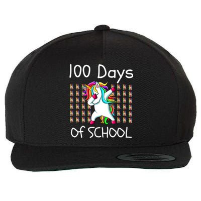 100th Day Of School Dabbing Unicorn Teacher, 100 Days Wool Snapback Cap