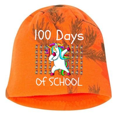 100th Day Of School Dabbing Unicorn Teacher, 100 Days Kati - Camo Knit Beanie