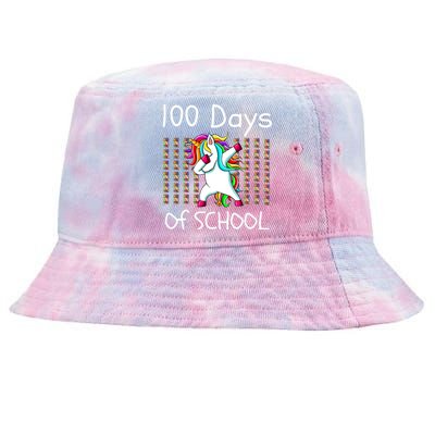 100th Day Of School Dabbing Unicorn Teacher, 100 Days Tie-Dyed Bucket Hat