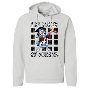 100 Days Of School Dalmatian Dog Boy Girl 100 Days Smarter Performance Fleece Hoodie