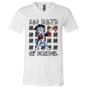 100 Days Of School Dalmatian Dog Boy Girl 100 Days Smarter V-Neck T-Shirt