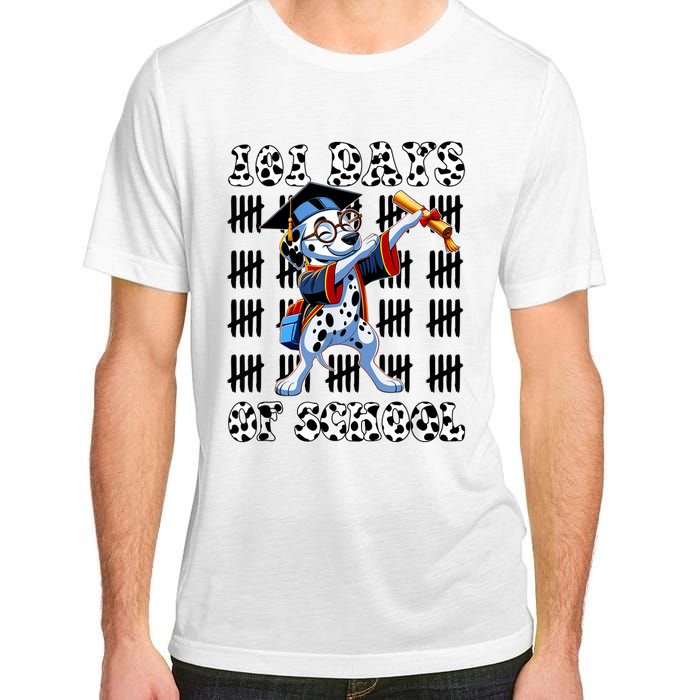 100 Days Of School Dalmatian Dog Boy Girl 100 Days Smarter Adult ChromaSoft Performance T-Shirt