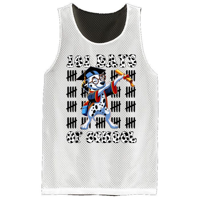 100 Days Of School Dalmatian Dog Boy Girl 100 Days Smarter Mesh Reversible Basketball Jersey Tank