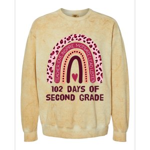 102 Day Of 2nd Grade Rainbow 102 Day Of Second Grade Colorblast Crewneck Sweatshirt