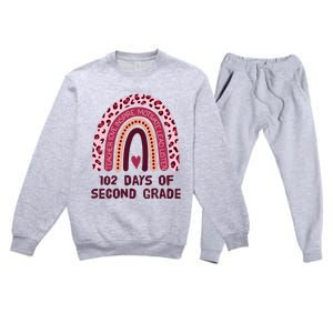 102 Day Of 2nd Grade Rainbow 102 Day Of Second Grade Premium Crewneck Sweatsuit Set