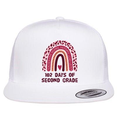 102 Day Of 2nd Grade Rainbow 102 Day Of Second Grade Flat Bill Trucker Hat