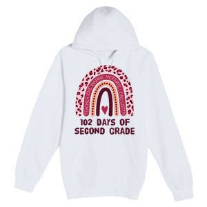 102 Day Of 2nd Grade Rainbow 102 Day Of Second Grade Premium Pullover Hoodie