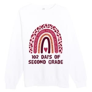 102 Day Of 2nd Grade Rainbow 102 Day Of Second Grade Premium Crewneck Sweatshirt