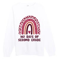 102 Day Of 2nd Grade Rainbow 102 Day Of Second Grade Premium Crewneck Sweatshirt