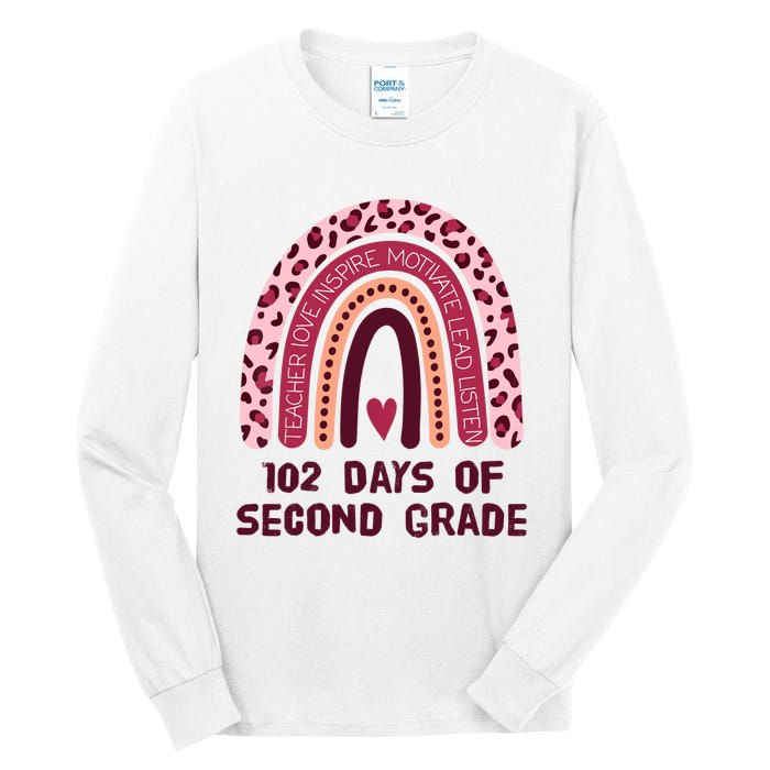 102 Day Of 2nd Grade Rainbow 102 Day Of Second Grade Tall Long Sleeve T-Shirt