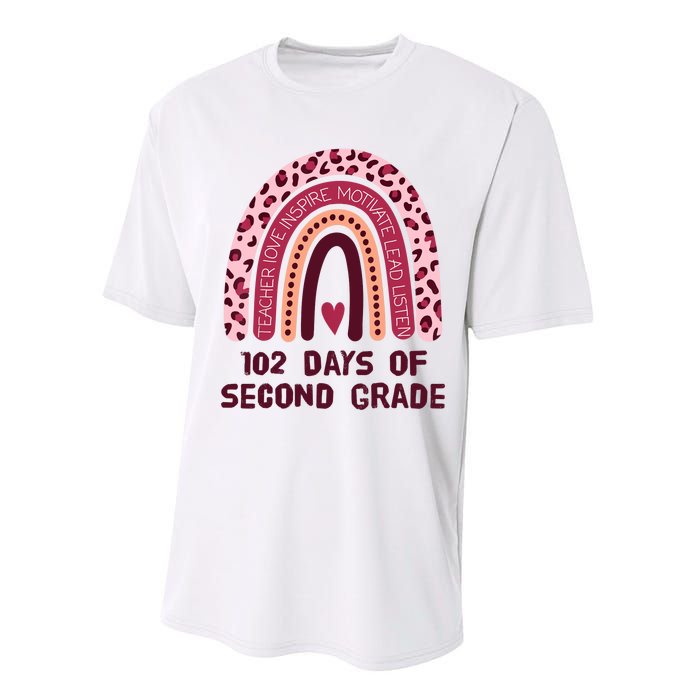 102 Day Of 2nd Grade Rainbow 102 Day Of Second Grade Performance Sprint T-Shirt