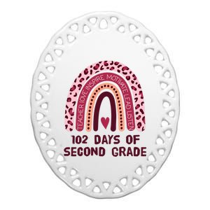 102 Day Of 2nd Grade Rainbow 102 Day Of Second Grade Ceramic Oval Ornament