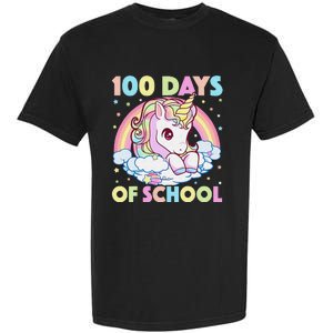 100th Day of School Unicorn 100 Magical Days Teacher Girls Garment-Dyed Heavyweight T-Shirt