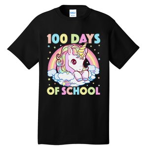 100th Day of School Unicorn 100 Magical Days Teacher Girls Tall T-Shirt