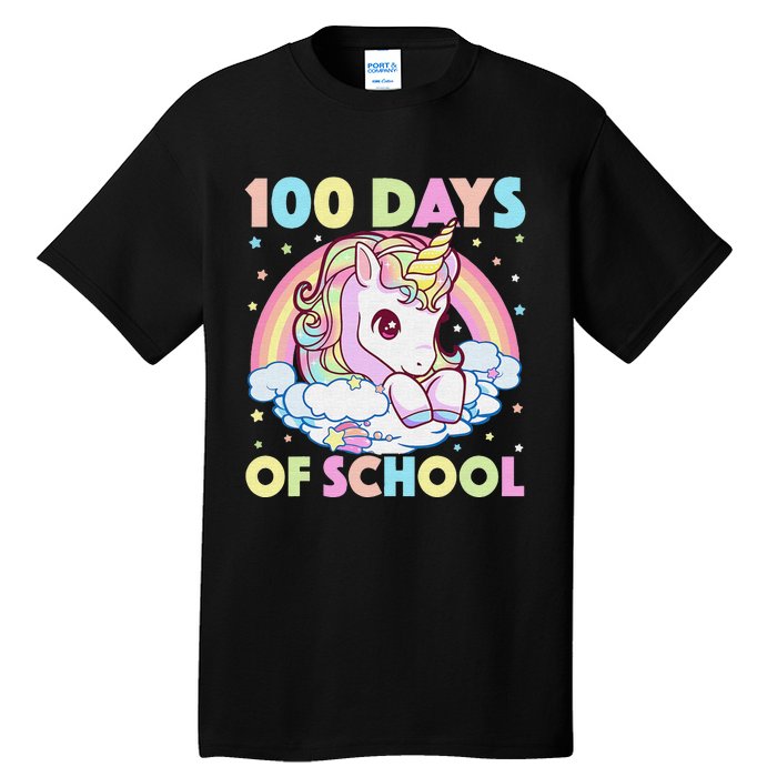 100th Day of School Unicorn 100 Magical Days Teacher Girls Tall T-Shirt