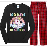 100th Day of School Unicorn 100 Magical Days Teacher Girls Long Sleeve Pajama Set