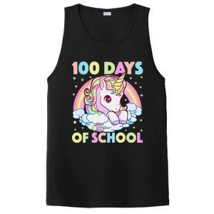 100th Day of School Unicorn 100 Magical Days Teacher Girls PosiCharge Competitor Tank