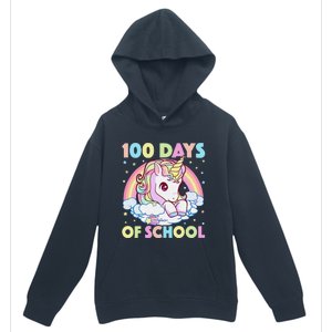 100th Day of School Unicorn 100 Magical Days Teacher Girls Urban Pullover Hoodie