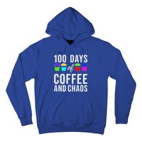 100 Days Of Coffee And Chaos Funny 100th Day School Teacher Gift Hoodie