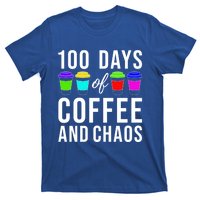 100 Days Of Coffee And Chaos Funny 100th Day School Teacher Gift T-Shirt