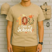 100 Days Of School Leopard Print Design For Teachers T-Shirt