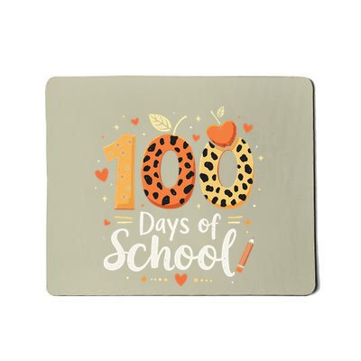 100 Days Of School Leopard Print Design For Teachers Mousepad