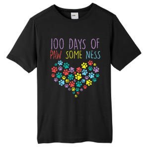 100 Days Of Pawsomeness Heart 100th Day School Dog Cat Gift Tall Fusion ChromaSoft Performance T-Shirt