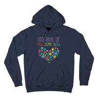 100 Days Of Pawsomeness Heart 100th Day School Dog Cat Gift Hoodie