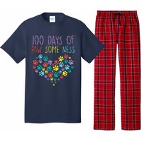 100 Days Of Pawsomeness Heart 100th Day School Dog Cat Gift Pajama Set