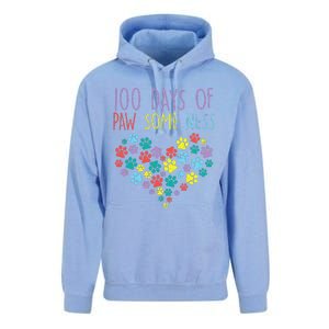 100 Days Of Pawsomeness Heart 100th Day School Dog Cat Gift Unisex Surf Hoodie