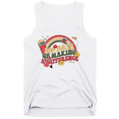 100 Days Of School 100th Days Of Making A Difference Rainbow 100 Days Smarter Tank Top