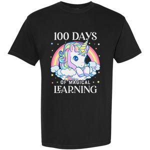 100th Day of School Unicorn 100 Magical Days Teacher Girls Garment-Dyed Heavyweight T-Shirt