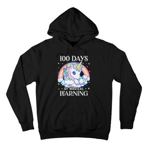 100th Day of School Unicorn 100 Magical Days Teacher Girls Hoodie