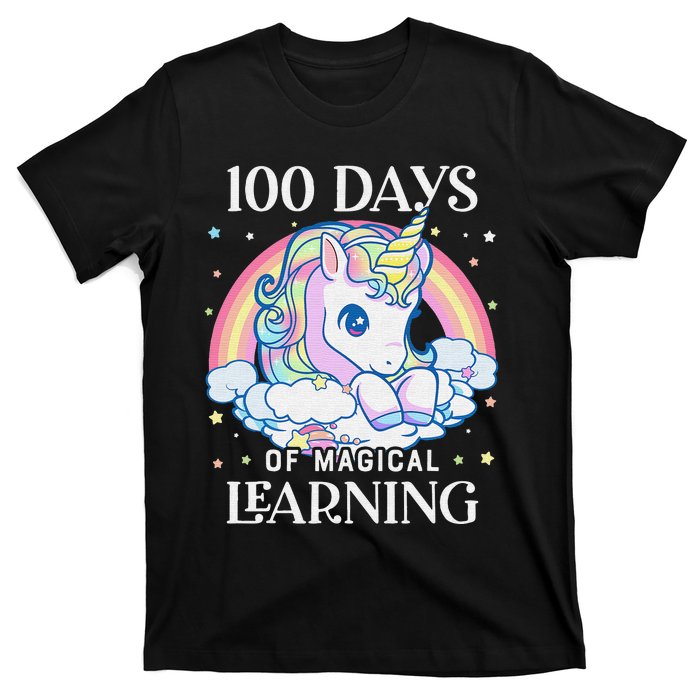 100th Day of School Unicorn 100 Magical Days Teacher Girls T-Shirt