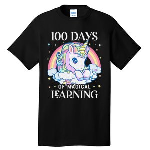 100th Day of School Unicorn 100 Magical Days Teacher Girls Tall T-Shirt