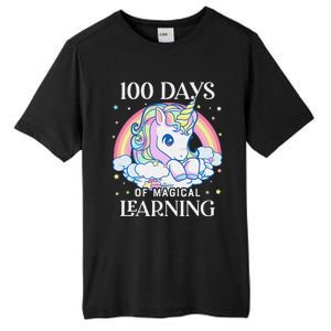 100th Day of School Unicorn 100 Magical Days Teacher Girls Tall Fusion ChromaSoft Performance T-Shirt