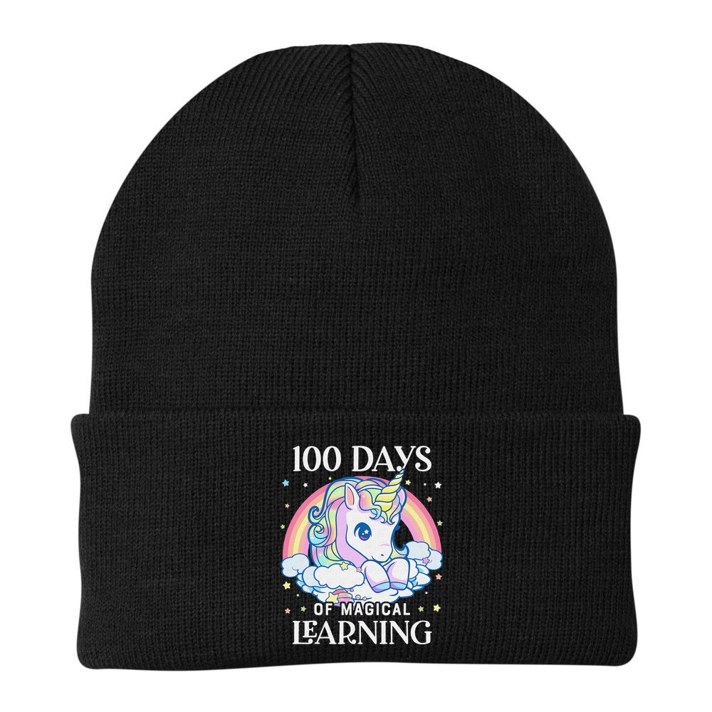 100th Day of School Unicorn 100 Magical Days Teacher Girls Beanie
